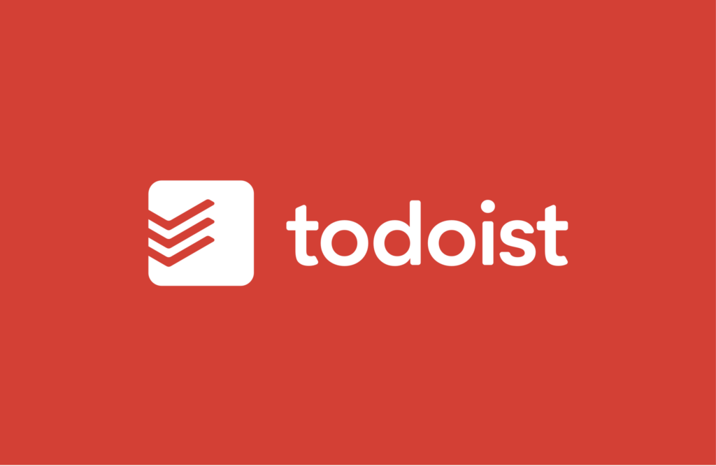 The Todoist logo featuring a bright red background with the word "Todoist" written in white letters in bold sans-serif font.