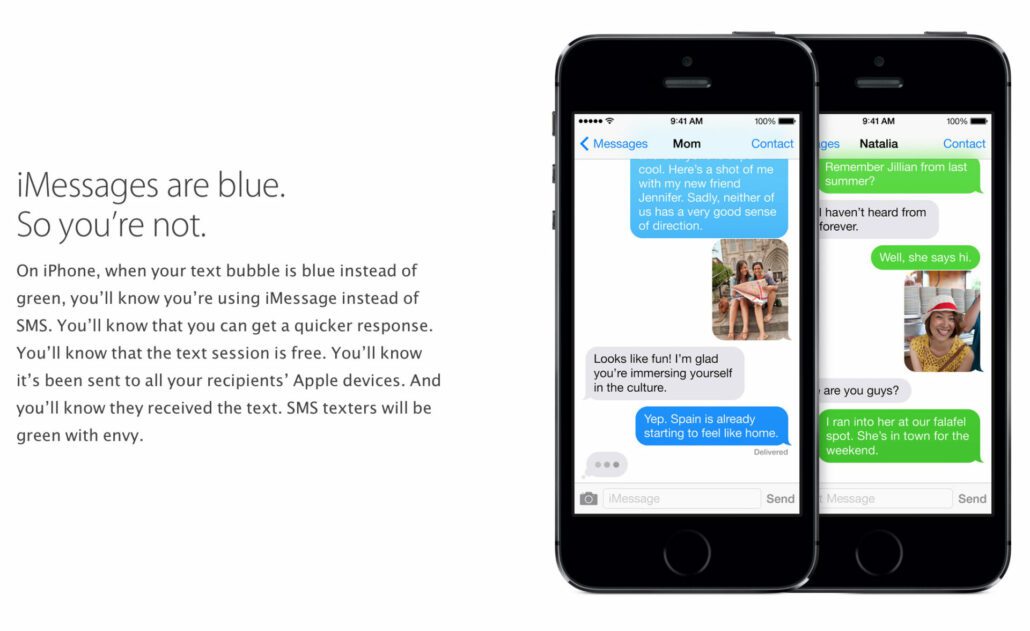 Apple's advertisement for iMessages