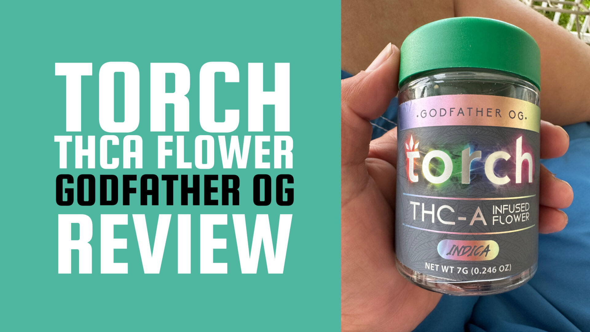 Featured image for the post, "Torch THCA Flower: Godfather OG (Indica) Review"